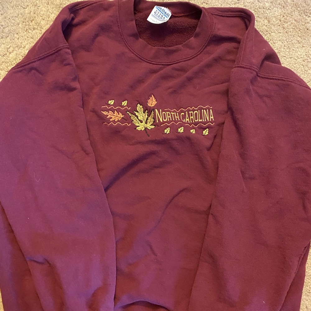 Super pretty North Carolina embroidered crewneck!